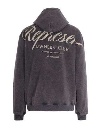 Represent Mens Hooded Sweatshirt Owners Club Vintage Grey Cotton Sweatshirts Sweater