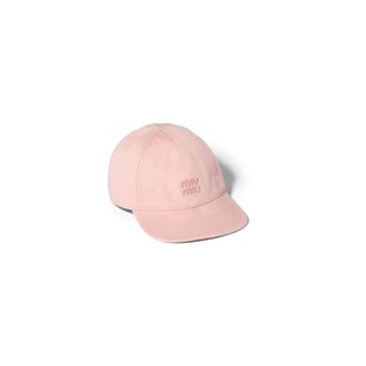 Miu Miu Drill Baseball Cap, Woman, Powder Pink, Size S