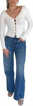 Enza Costa Viscose Sweater Long Sleeve Cardigan In White