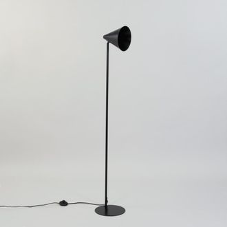 Maisons du monde L&aacute;mpara de pie de acero negro con pantalla ajustable, 140 cm