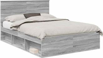 vidaXL Estructura De Cama Con Cabecera Gris Sonoma 160 X 200 Cm Vidaxl