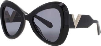 Valentino Mens Black Rectangular Sunglasses VGOLDIIIVLS138A53