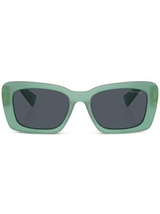 Miu Miu Eyewear Occhiali da sole squadrati con placca logo - Verde