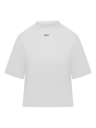 Off-white Cropped Floral Arrow Graphic Cotton T-Shirt