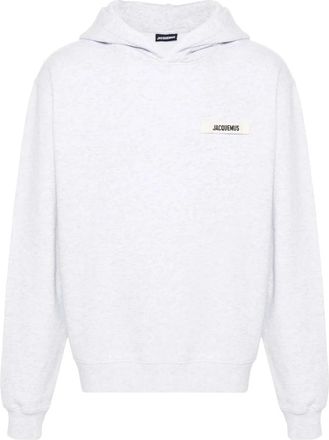 Jacquemus Stijlvolle Gros Grain Hoodie in Grijs - Heren - Hoodies - Wit - XL - Hoodies & sweatvesten