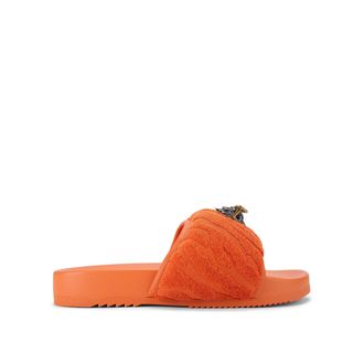 Kurt Geiger Mens Eagle Puff Slide Sandals - Orange Fabric - Size UK 11