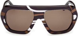 Emilio Pucci 58mm Square Sunglasses in Black /Marmo Kakhi /Olive at Nordstrom