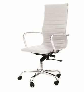 Oresteluchetta Silla de oficina en polipiel blanca cm. Al.110/118xl.55xp.60