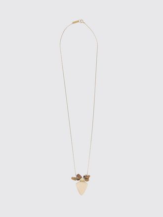 Isabel Marant Stone Sliding Pendant Necklace in Brass