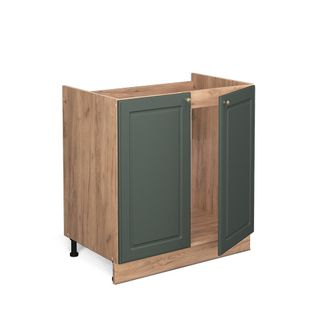 Vicco Armario Bajo Para Fregadero Fame-line, Verde Dorado Casa De Campo, 80 Cm, Et Antracita Vicco