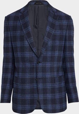 Giorgio Armani Men & apos;s Glen Plaid Single-Breasted Sport Coat
