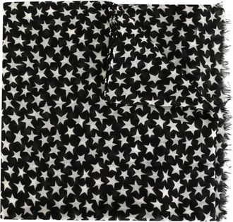 Saint Laurent star print scarf - Zwart