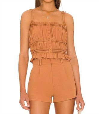 Amuse Society Tasmin Woven Tank In Russet