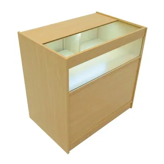 MonsterShop LED Retail Shop Counter B900 - Maple in Beige