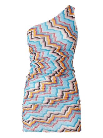 Missoni zigzag-pattern mini dress - Blue