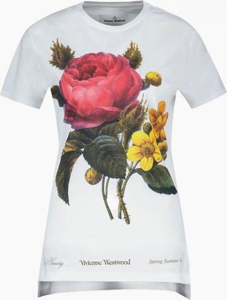 Vivienne Westwood Mens Flower Peru T-Shirt White - Size: 38