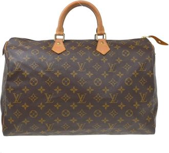 Louis Vuitton Speedy Handbag Monogram Canvas Brown Canvas Handbag (Pre-Owned)