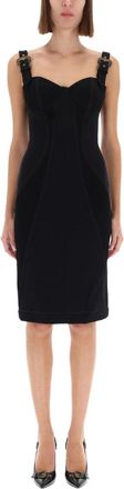 Versace Jeans Couture Baroque Buckled Dress-Donna