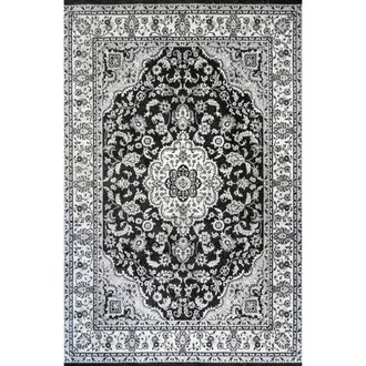 Jonathan Y Designs Palmette Modern Persian Floral Area Rug in Cream/gray/black at Nordstrom, Size 5Ft 0In X 8Ft 0In