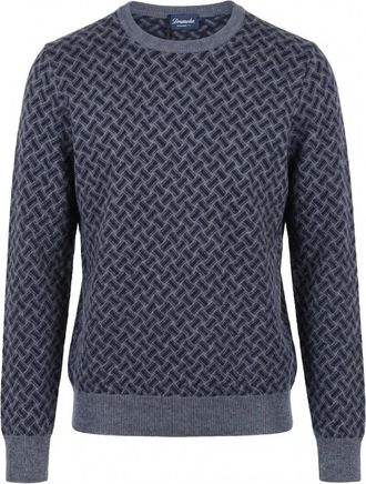 Drumohr Jersey de cuello redondo Razor Blade - Knitwear - Hombre - Azul - 2XL