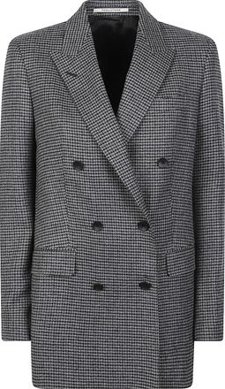 Tagliatore Jasmine Double-Breasted Houndstooth Wool Jacket