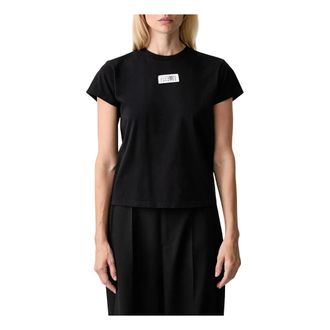 Maison Margiela Logo Patch T-shirt - Dames - Tops - Zwart - Maat: L Katoen