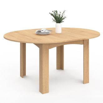 IDMarket Dona Mesa De Comedor Redonda Extensible 4-8 Personas Haya 110-150 Cm