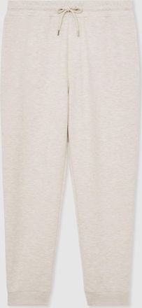 Reiss Oatmeal Jersey Drawstring Cuffed Joggers, Xxl