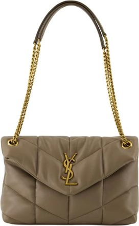 Saint Laurent Tassen, Dames, Beige, ONE Size, Leer, Puffer Small