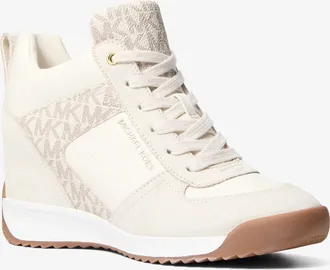 Michael Kors Nikko S2 Suede and Leather Wedge Trainer