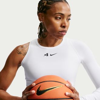 Nike Womens Aja Wilson Asymmetric Reversible Dri-FIT Basketball Top in White | II4238-100