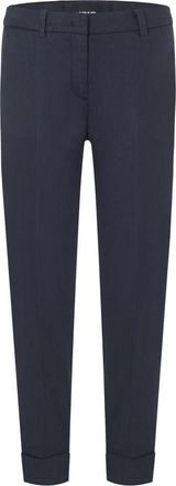 Cambio Navy Cropped Broek Hoge Kwaliteit - Dames - Slim Fit Broeken - Blauw - 2XL - Katoen - Broeken