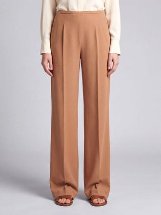 Forte_Forte High-Waisted Palazzo Trousers in Viscose Blend with Pleats
