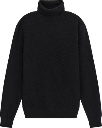 Gas Zwarte Coltrui Tricot Moderne Stijl - Heren - Coltruien - Zwart - M - Truien & Vesten
