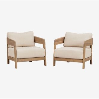 Sklum Sklum - Pack De 2 Sillones En Madera De Acacia Uleno