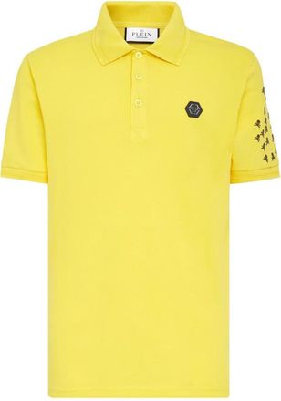 Philipp Plein Slim Fit Polo Shirt SS Skull&Bones - Heren - Polos - Geel - XS - Katoen - Tops