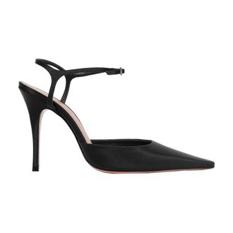 Amina Muaddi Carolyn Pump 100 - Dames - Schoenen - Zwart - Maat: 38 EU Satijn