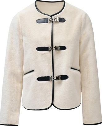 Salsa Jas met nepbont en stoere details - Dames - Zomerjassen - Wit - XS - Nepbont - Jassen