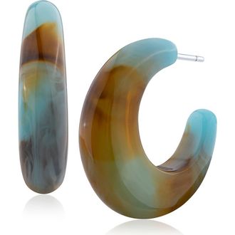 Jardin Resin Hoop Earrings in Turquoise/Brown at Nordstrom Rack