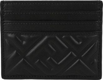 Fendi Fendi Black Lambskin Flat Card Holder (Authentic Pre-Loved)