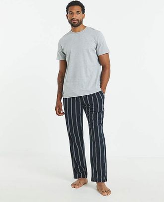 Jacamo Jersey Top Stripe Bottom Pyjamas