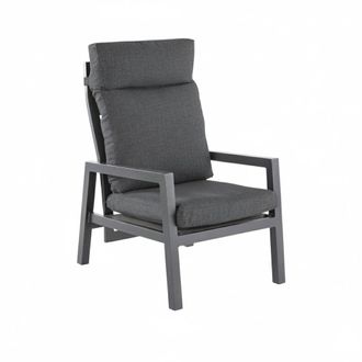 ED&Egrave;N JARD&Iacute; Sof&aacute; de exterior, reforzado, aluminio, color negro, sill&oacute;n:59x72x112