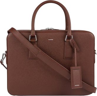 Sandro Reconstituted leather briefcase in Cognac at Nordstrom, Size Medium