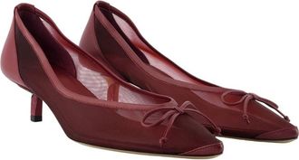 Jacquemus Womens Tourni B Pump Burgundy Calfskin