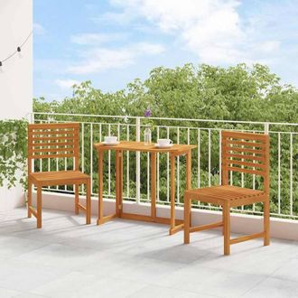 Berkfield Home Removable Garden Chairs Without Arms - Set of 2 in Solid Acacia Wood in Brown