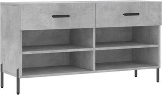 vidaXL Shoe Bench Concrete Grey 102x35x55 cm Engineered Wood Vidaxl