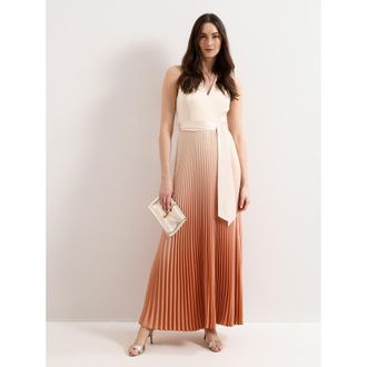 Phase Eight Sloane Sleeveless V-Neck Maxi Dress in Orange at Nordstrom, Size 10