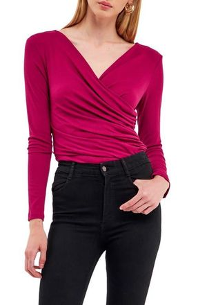 endless rose Shirred Crop Top in Berry at Nordstrom, Size X-Small