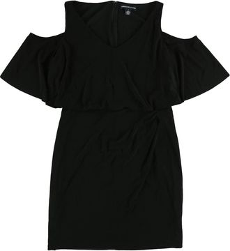 American Living Womens Cold Shoulder Popover Dress In Black
