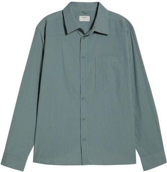 Percival Clancy Stripe Cotton Button-Up Shirt in Blue at Nordstrom, Size Xx-Large